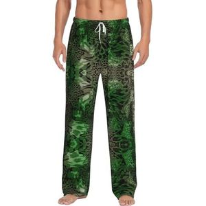 Green Snake Heren Lange Lounge Wear Broek Nachtkleding Pyjama Bottoms Nachtkleding Nachtkleding Met Zakken En Trekkoord, Wit, S