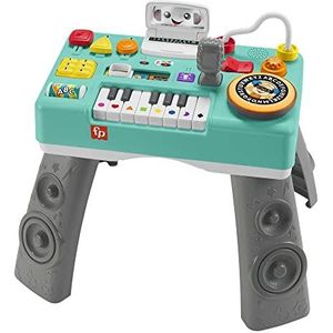 Fisher-Price Ma Activiteitstafel voor dj, lacht en wekker, activiteitstafel voor baby's, helder en muzikaal, progressief speelgoed vanaf 6 maanden, 3 modi en meer dan 100 geluiden, Franse versie,