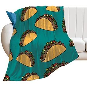 Mexicaanse taco's grap zachte fleece deken voor bed bank gezellige decoratieve dekens winter 150 x 200 cm (60 x 80 in)