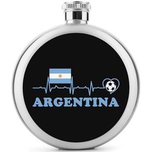 Argentijnse voetbal hartslag heupfles 5 oz lekvrije drank fles roestvrij staal wijnfles voor bruiloft feest geschenken