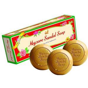 Mysore Pure Natural Sandalwood Oil Ayurvedic Soap - 3 x 150g bars in 1 gift pack