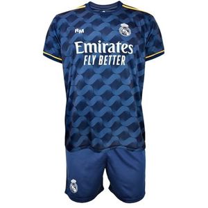 Real Madrid Set kinderT-shirt en broek tweede team van het seizoen 2023-2024 - officiële replica officieel gelicentieerd - kind, Donkerblauw, 14 Jaar