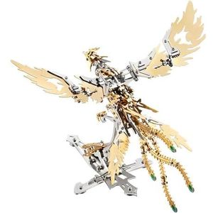 Puzzel 3D Punk Mechanische Phoenix DIY Assemblage Metalen Model Kit voor kinderen Legpuzzels voor volwassenen Gepersonaliseerd cadeau (Color : Gold)