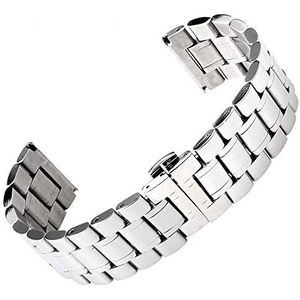 Horlogeband 18/19/20/22/24/26/28 mm breedte zilverkleurige roestvrijstalen horlogeband voor zakelijke slimme horloges armband (bandbreedte: 26 mm)