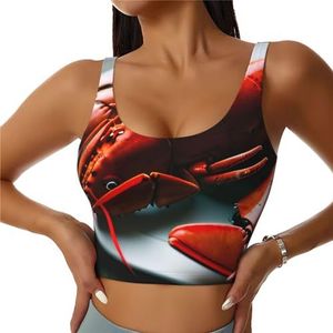 Kreeft Print Comfortabele Vrouwen Sport Vest Yoga Workout Vest Voor Vrouwen Lichtgewicht Zomer, Zwart, S