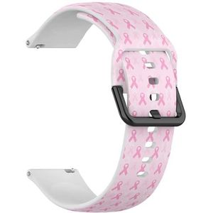 Compatibel met Garmin Forerunner 245 / 245 Music / 645/645 Music / 55 (borstkanker bewustzijn roze lint) 20 mm zachte siliconen sportband armband armband