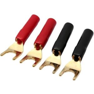 4 stuks Y-Spade Banana Plug Jack Plug Solderless Power terminal Connector (kleur: 12 stuks)