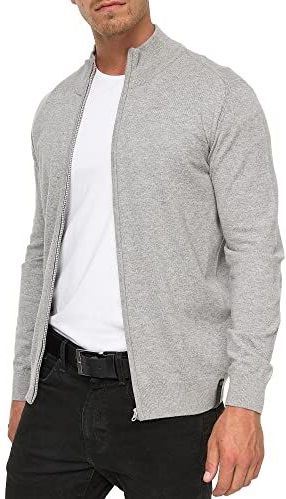 INDICODE JEANS - Gebreid Vest 'Lau' - Lichtgrijs - Normale Pasvorm