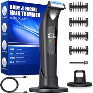 Scheerapparaat voor heren, elektrisch, waterdicht, met ledlicht, intieme zone, lichaamshaartrimmer, gezichts-bodygroom mannen, baardtrimmer voor gezicht en lichaam