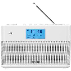 Kenwood CR-ST50DAB-W stereo compacte radio (DAB+, FM, Bluetooth, Line-In, hoofdtelefoonaansluiting, wekfunctie, kleur wit)