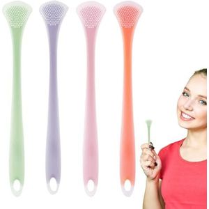Tongborstel | Tongschraper voor een frissere adem – gezonde mondhygiëneborstels, siliconen tandschraper voor een frissere adem, 4 stuks