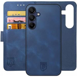 Rosso Element Uitneembaar 2-in-1 Hoesje Geschikt voor voor Samsung Galaxy A55 | Luxe Portemonnee | Back Cover en Book Case | Pasjeshouder | Blauw