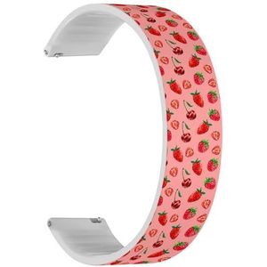 RYANUKA Solo Loop Strap Compatibel met Amazfit Bip 3, Bip 3 Pro, Bip U Pro, Bip, Bip Lite, Bip S, Bip S lite, Bip U (Cherry Strawberry Framboos) Quick-Release 20 mm rekbare siliconen band band