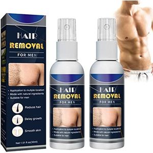 2023 New Junrinogin Semi-Permanent Hair Removal Spray, All Natural Painless Permanent Hair Removal Spray For Men Women, 50ml (For Men * 2)