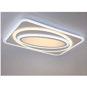 Eurohandisplay LED plafondlamp XW093-80x56 cm met afstandsbediening lichtkleur/helderheid instelbaar acryl kap wit gelakt metalen frame, zeer plat design! (XW093-80x56 cm, H 9 cm, 106W)