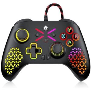 Lapezei [Upgradepakket vereist [eenvoudig en snel] bekabelde controller voor Xbox Series S/X/PC Windows 7/8/10/Android/iOS met Flash Lighting Bars/Vibration/3,5 mm audio