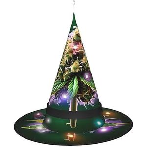 OdDdot A Puff in Time Weed Marihuana (2) Heksenhoed - LED gekleurd licht, geschikt voor Halloween, Kerstmis, rollenspel en meer