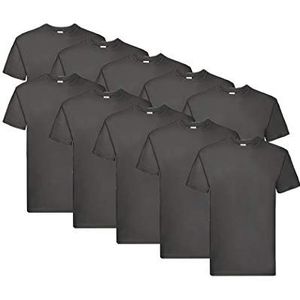 Fruit of the Loom Super Premium T-shirt met korte mouwen, 10 stuks, antraciet, XL
