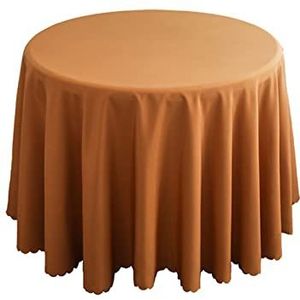 FANIVIN Rond tafelkleed effen kleur geschikt voor familie, hotel, kantoor vergadertafel, bruiloft banket Lichtbruin diameter 160 cm