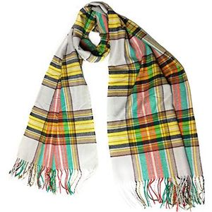 KGM Accessories Super zachte Schotse Tartan kasjmier geruite sjaal - Tartan Sjaals voor Mannen Vrouwen (Beige Tartan)