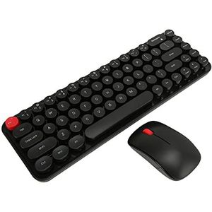 Draadloze toetsenbord- en Muiscombinatie, Energiebesparende Mini Draagbare Draadloze toetsenbord- en Muiscombinatie voor op Kantoor (Zwart)