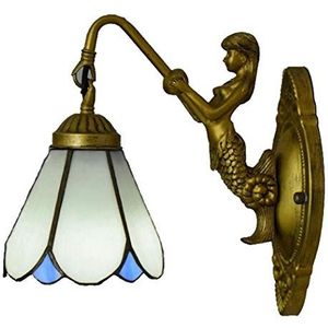 Tiffany -Stijl Muur SCONCE LAMP Handgemaakte Gebrandschilderde Glazen Wandlamp European Retro Wall Licht Voor Levende Eetkamer Slaapkamer Bar Clubhuis Balkon