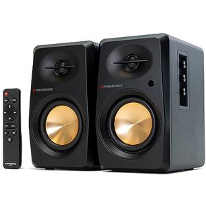 P Prosonic BT30 Actieve Bluetooth-plankluidspreker, studiomonitor, platina met optische ingang, coaxingang, 2 RCA-AUX-lijningangen, 60 W, (zwart)