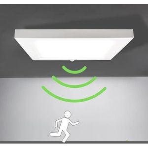 INNOVATE® LED Plafondlamp met Bewegingssensor binnen, 18W Lamp met sensor, Wandlamp paneel, Plafonniere wit, Ceiling light with motion sensor, Bewegingsmelder plafond lamp gang (1 stuk, vierkant)