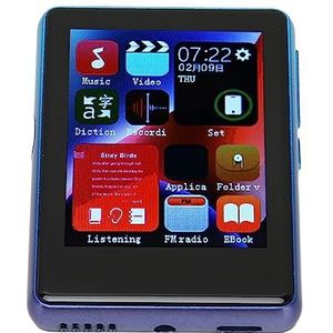 Muziekspeler met Aanraakscherm, Ondersteuning voor Opname Elektronische Boekfunctie Bluetooth 5.0 MP3-speler Compact Stabiel voor OS X 10 (4+128GB (geheugenkaart))