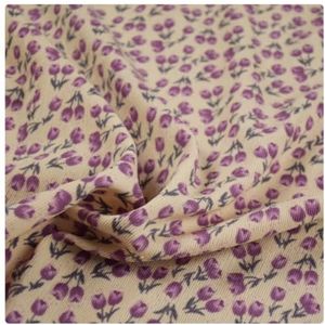 Geborduurde katoenen corduroy stof, Sweet Cute Flower Corduroy Fabric Autumn Winter Cotton-Padded Dress Trousers Sewing Tela(Color-09)
