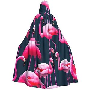 SSIMOO Roze flamingo's volwassen Halloween party cape - perfect voor kostuumfeesten en cosplay