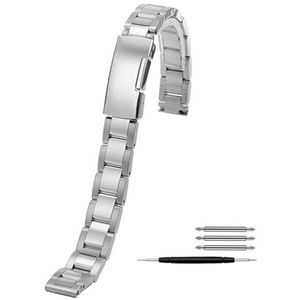 Roestvrij Stalen Metalen Horlogeband Vrouwen Kleine Horlogeband Armband Accessoires 10m 12mm 14mm 16mm for DW for Casio for Fossiele (Color : Silver, Size : 14mm)