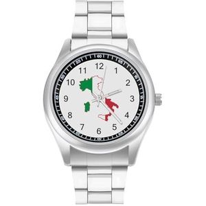 Italia Italië Italiaanse Kaart Vlag Klassieke Heren Horloges Voor Vrouwen Casual Mode Business Jurk Horloge Geschenken