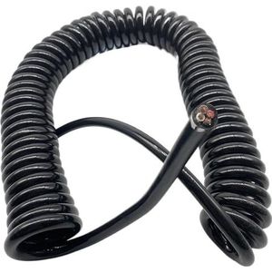 Spring Telescopic Spiral Cable， Veerspiraal 4 kernen Zwarte spiraal Elektrisch snoer Draad 0,5 mm 1 mm 2 mm Vierkante veerkabel 2,5 meter 5 meter 7,5 meter Uitbreidbare voedingskabel Intrekbare spoel