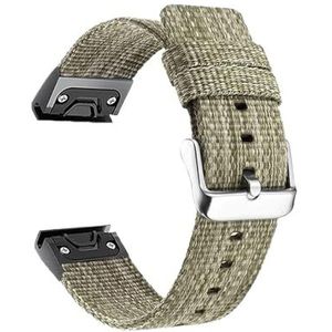 Nylon Armband met Metalen QuickFit Armband, Geschikt voor Garmin Enduro 2 / Descent MK1 MK2 MK2i, Armband geschikt voor Coros Vertix 2, 26 mm Armband (Kleur: Legergroen, Maat: Voor Garmin Enduro 2)