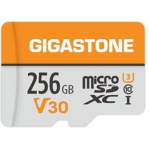 Gigastone 256GB micro SD geheugenkaart, SDXC A1 UHS-I U3, C10, klasse 10, 100/60 MB/s lees- en schrijfsnelheid, 4K UHD video, geschikt voor Nintendo Switch, beveiligingscamera, GoPro action cam, Compactcamera’s, DJI drone, micro sd card