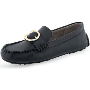Aerosoles Loafer Flat voor dames, Zwart leder, 7.5 UK Wide