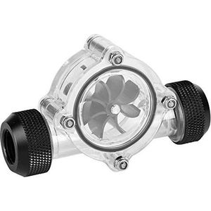 Stroommeterindicator, G1/4 ""Draadpoort Vrouwelijk naar vrouwelijk Stroommeterindicator voor pc-waterkoeling 8 waaiers(Zwart)