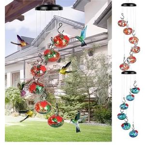 Buiten Birdfeeder Kolibrie Feeders Met Windgong Lekvrije Tuin Decor Bee Guard En Bee Proof Accessoires (Color : Red)