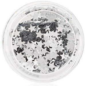 Cosmetische Glitter Stars voor gebruik op het gezicht - Zilver