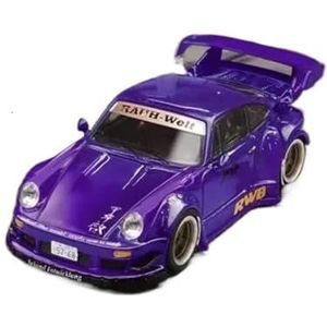 1/64 Voor Rauh-Welt RWB930 GT NFS Wit/Glanzend Paars Diecast Model Auto (Color : A, Size : With box)
