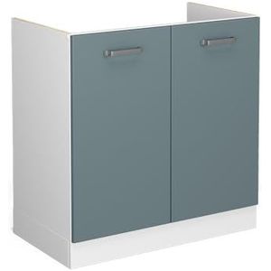 Vicco Wastafelonderkast keukenkast R-Line Solid wit blauw grijs 80 cm modern