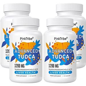 P!nkTribe TUDCA-Supplement 1200 mg Per Portie, 240 Capsules, Ultrasterk Tauroursodeoxycholzuur, Geavanceerde Formule