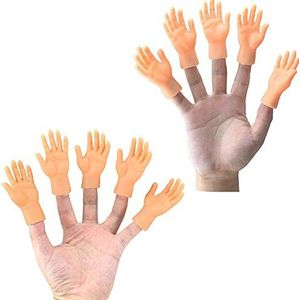 Middelvinger Handen Rubber Kleine Middelvinger Handen Leuk Realistisch Ontwerp Hilarische Vinger Poppen Mini Vinger Handen Grappige Handpop Gift voor Halloween (Linker en rechterhand)