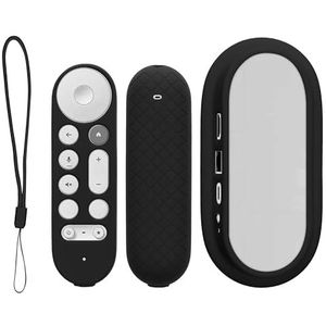 kwmobile hoes voor afstandsbediening en streamingapparaat - Beschermcase compatibel met Google TV Streamer 4K - Van silicone in zwart