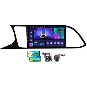 Android 13 Autoradio 2 DIN Compatibel met Seat Leon 3 2012-2020 9 Inch Touchscreen Carplay en Android Auto met Bluetooth 5.0/FM RDS/Bediening op het stuur/Achteruitrijcamera(NF-1)