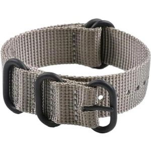 Pgqjfks 16/18/19/20/21/22/23/24/26mm Nylon Strap Accessoires Canvas Strap Mannen, zwarte gesp, 20mm, Nylon