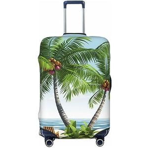 RLDOBOFE Reisbagagehoes, elastische bagagehoezen, tropische palmboom, kofferhoes, bagagebeschermer voor reizen, krasbestendige kofferhoezen voor volwassenen, wasbare bagage, decoratief (45,7-81,3 cm),