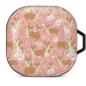 Mardi Gras met bloemen oordopjes hoesje compatibel met Samsung hard shell beschermhoes zwart-stijl