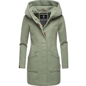 Marikoo Maikoo Winterjas voor dames, warme wollen mantel, lang, met capuchon, XS-XXL, XL